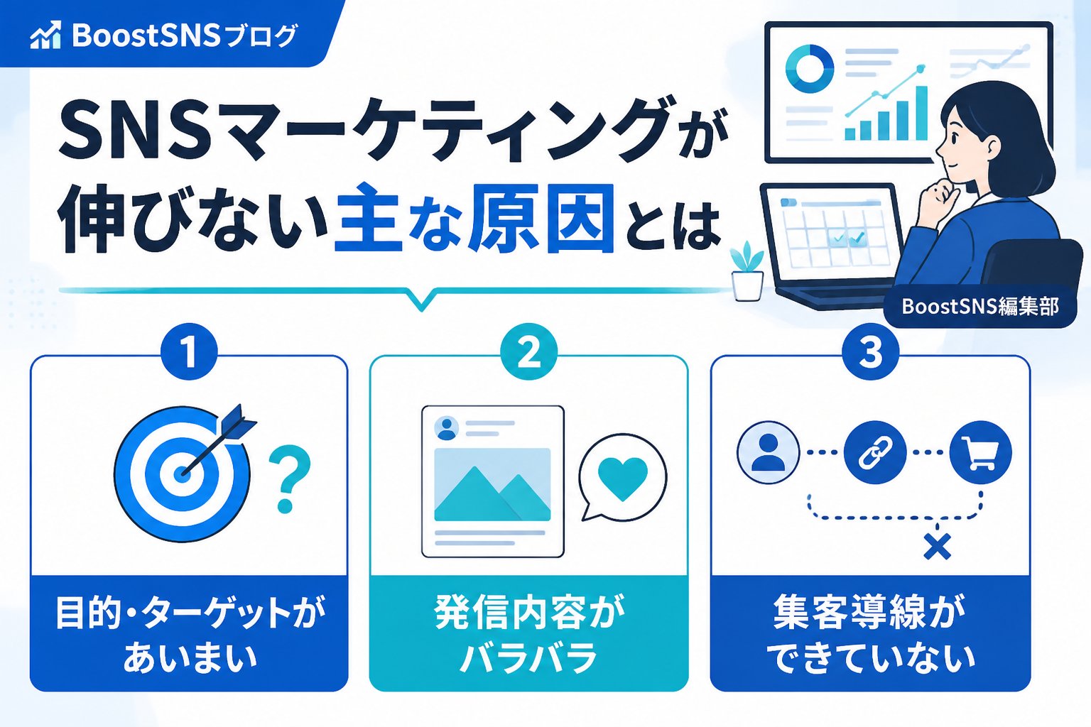 SNSマーケティング SNSマーケティングが伸びない主な原因とは