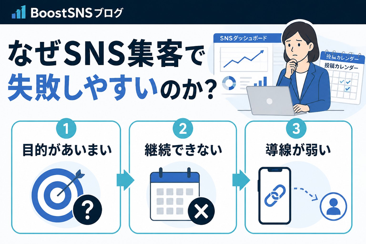 集客ノウハウ なぜSNS集客で失敗しやすいのか？個人事業主に多い原因