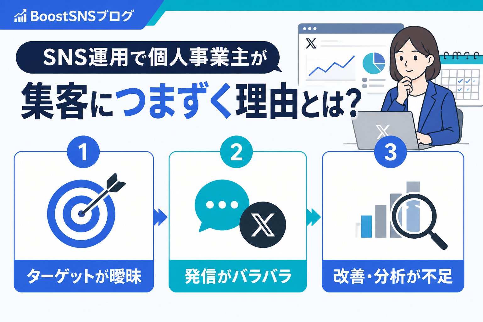 集客ノウハウ SNS運用で個人事業主が集客につまずく理由とは？