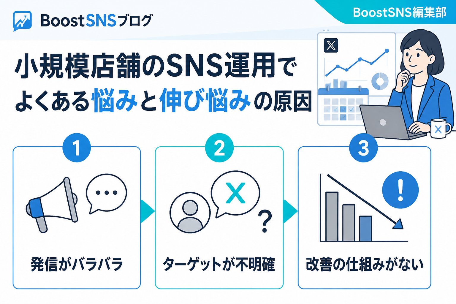 集客ノウハウ 小規模店舗のSNS運用でよくある悩みと伸び悩みの原因