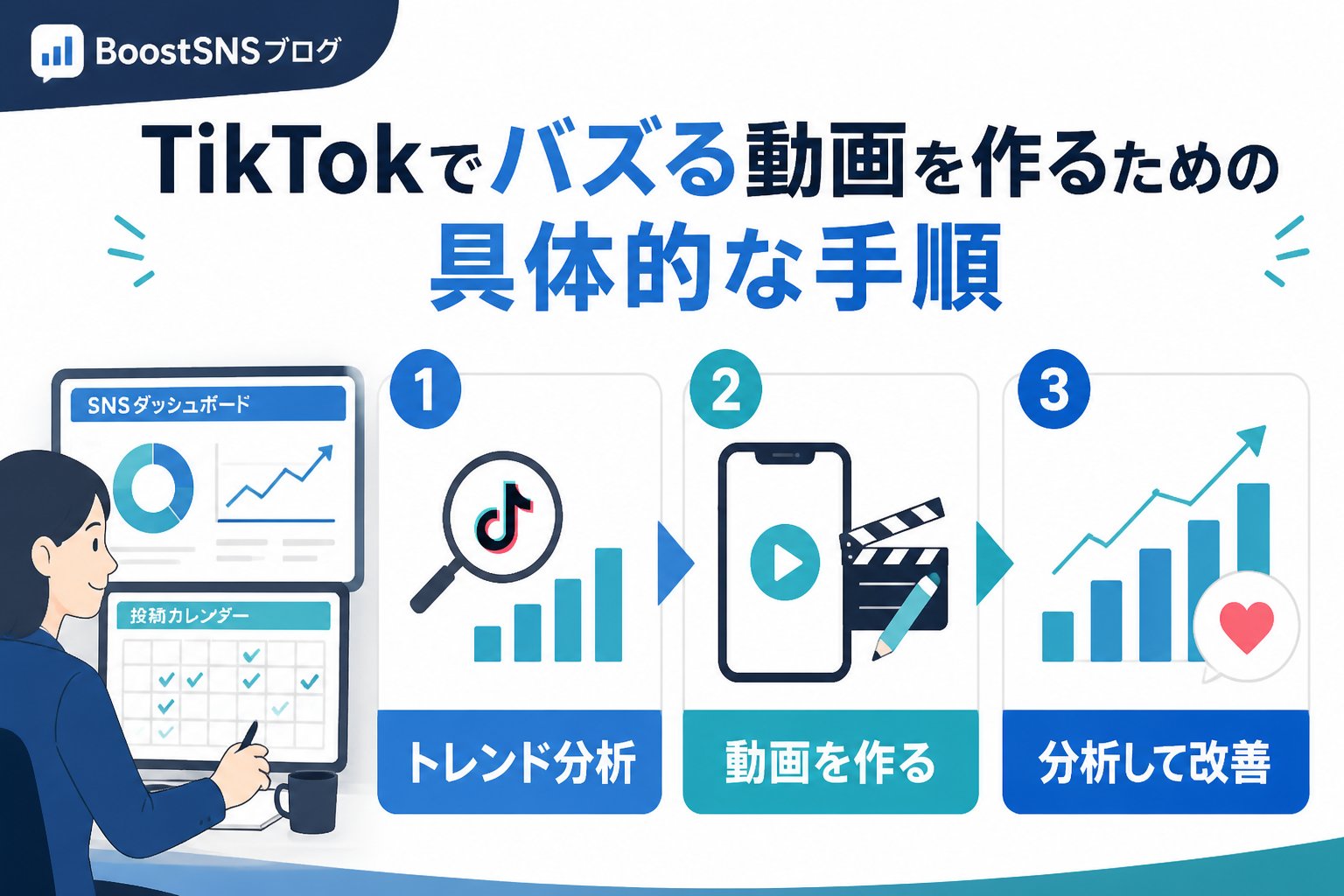 SNSマーケティング TikTokでバズる動画を作るための具体的な手順