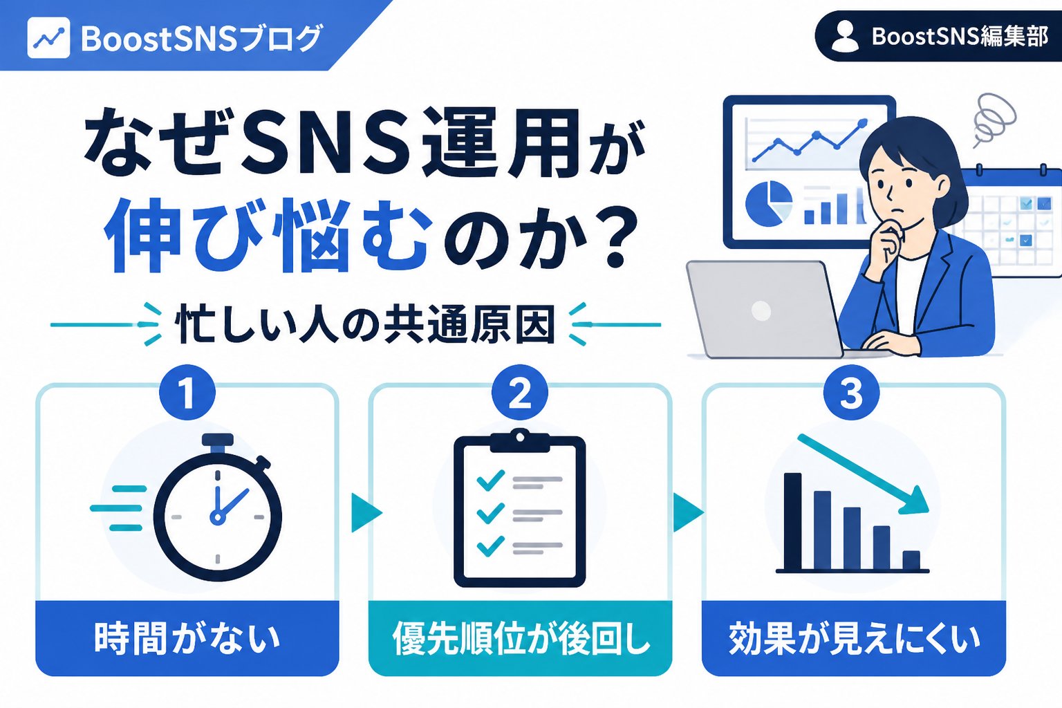 SNS自動化 なぜSNS運用が伸び悩むのか?忙しい人の共通原因