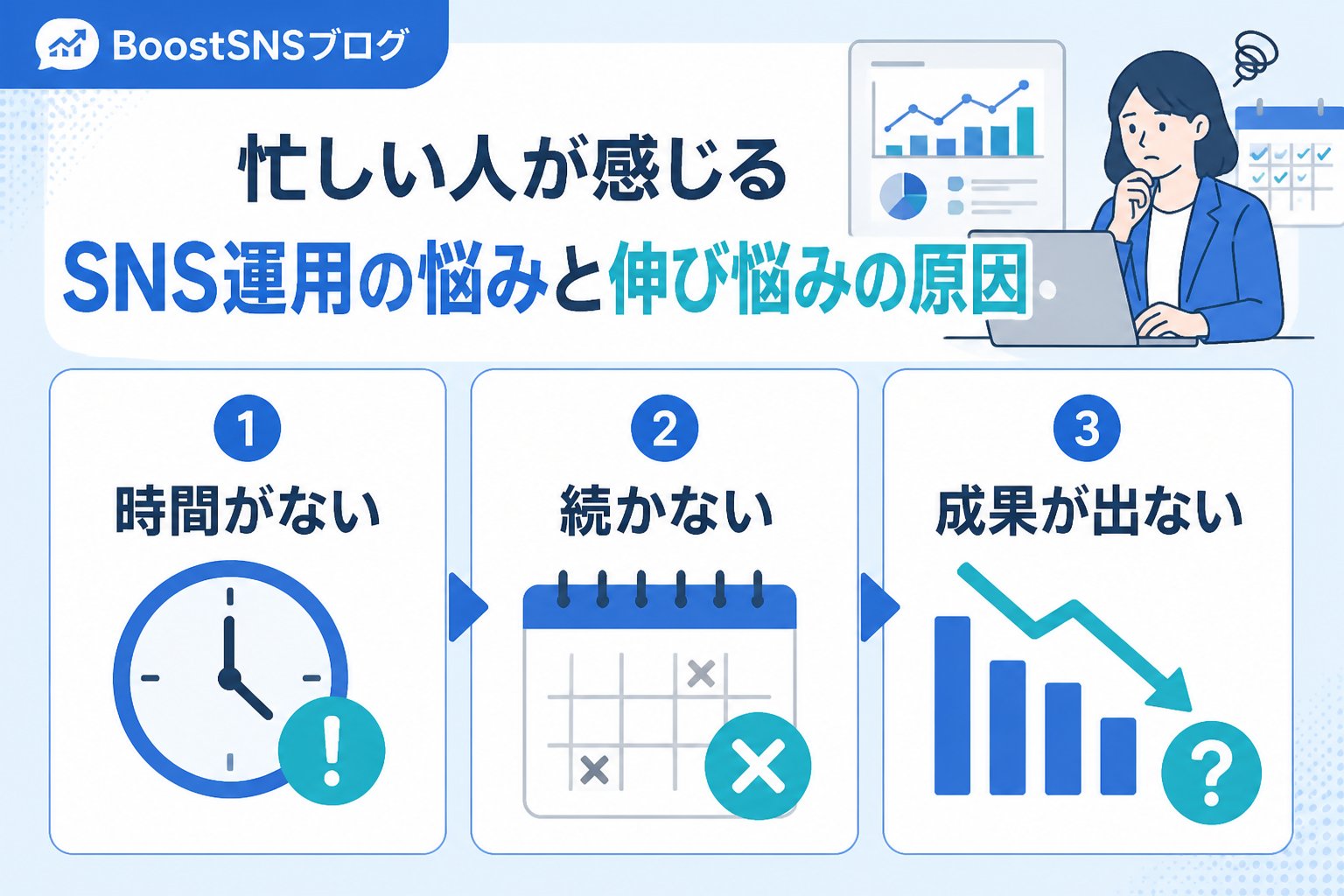 SNS自動化 忙しい人が感じるSNS運用の悩みと伸び悩みの原因