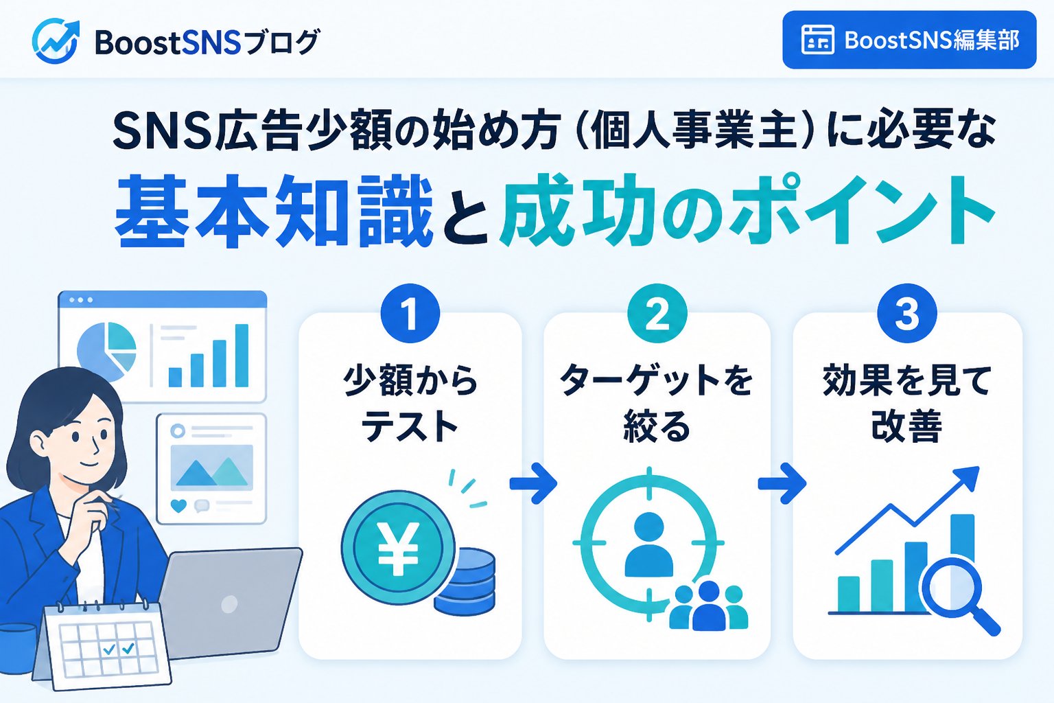 SNSマーケティング SNS広告少額の始め方（個人事業主）に必要な基本知識と成功のポイント
