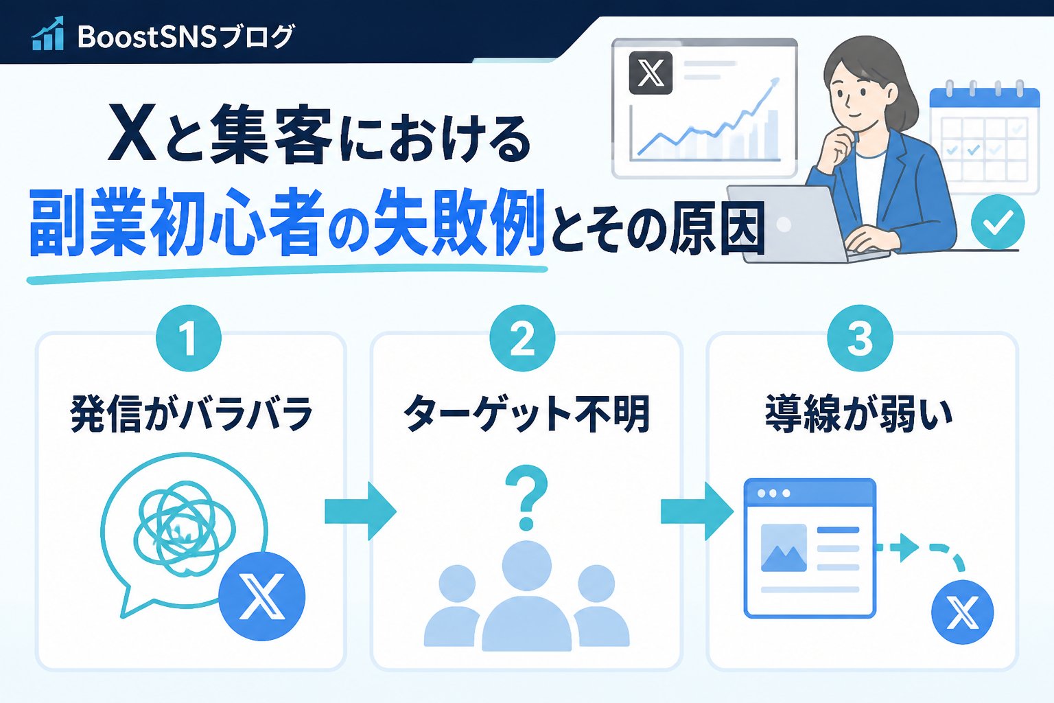集客ノウハウ Xと集客における副業初心者の失敗例とその原因