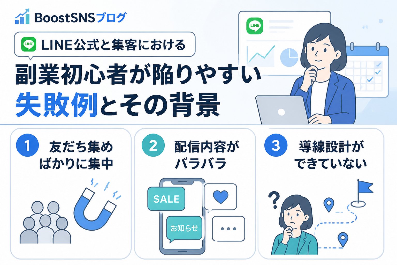 集客ノウハウ LINE公式と集客における副業初心者が陥りやすい失敗例とその背景